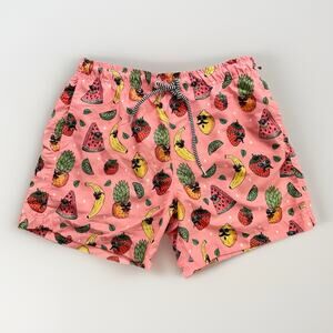 NWT Boardies Mulga Men’s Swim Short Trunks Size L Pink Multi Fruit Cocktail Mid